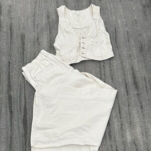 Free People Cream Jumpsuit Set